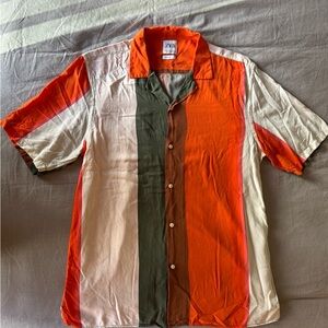 Zara Men's Bold Striped Button Down Shirt